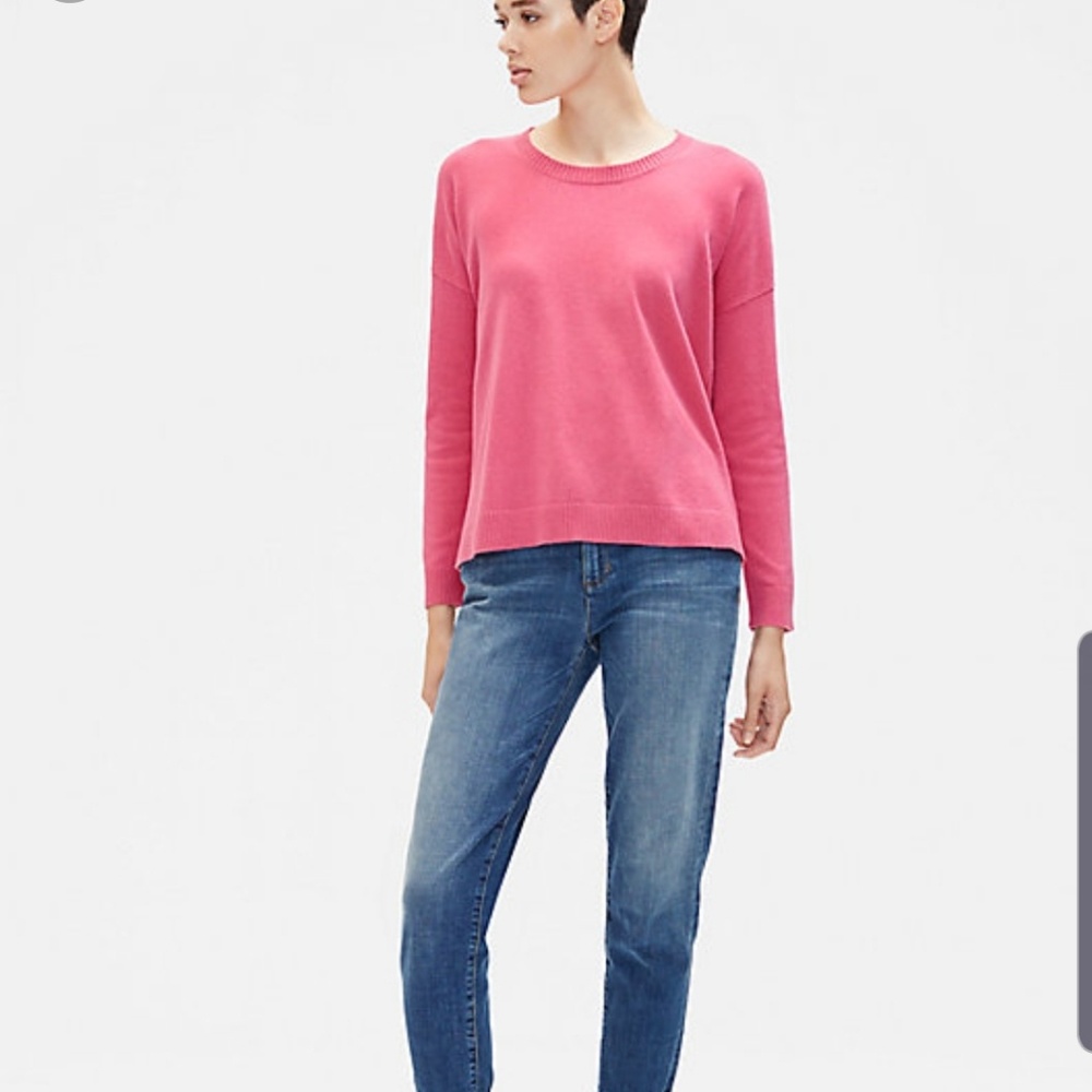 Eileen Fisher Tencel Lyocell Sweater in Cherry Lan